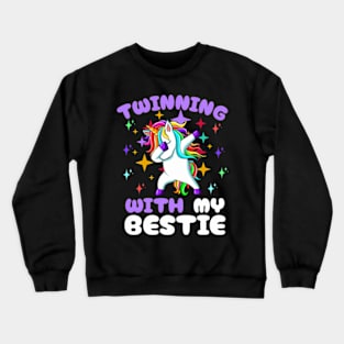 Twinning Unicorn Bestie Spirit Week Twin Day Best Friend Crewneck Sweatshirt